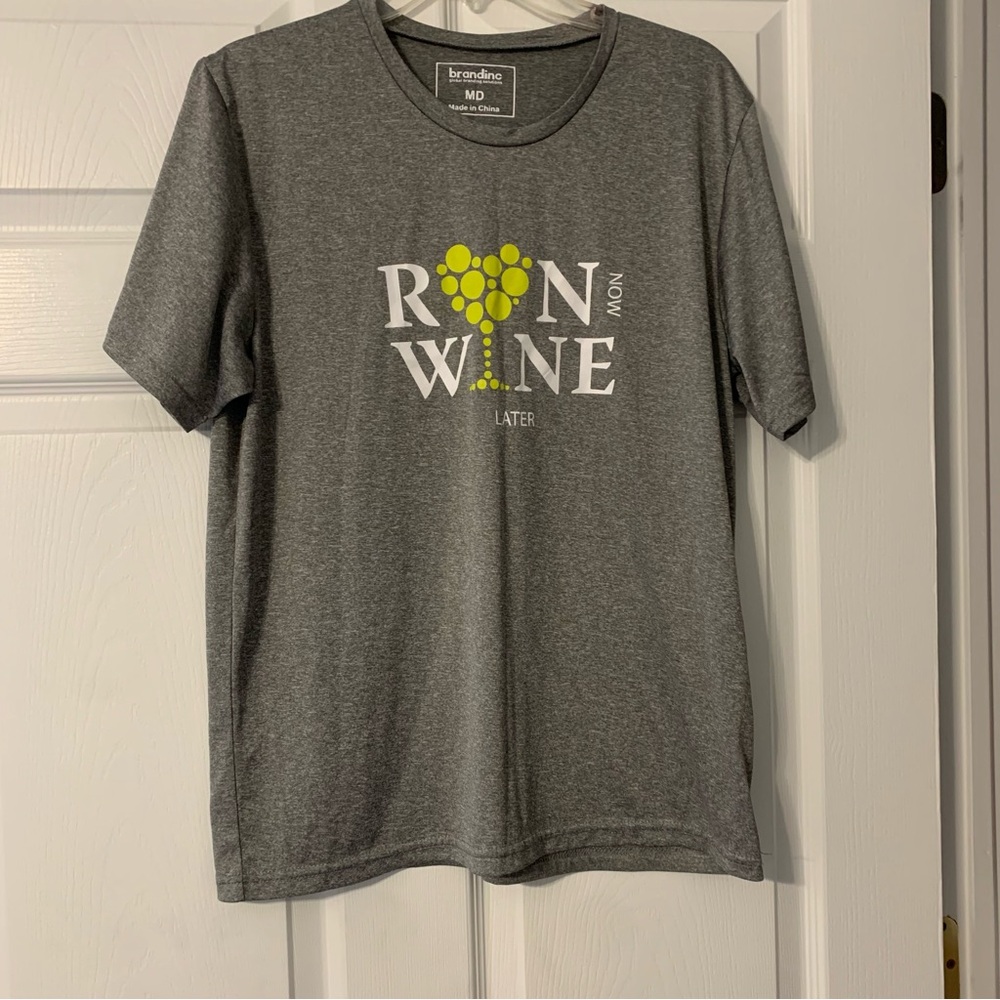 Gray Running Shirt Lightweight‎ Wine Livermore Half Marathon New Fitness Gym